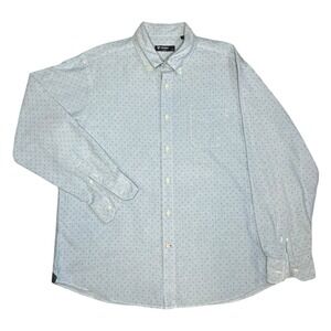 CREMIEUX CLASSICS Mens XL Blue Dotted Button Down Long Sleeve Shirt